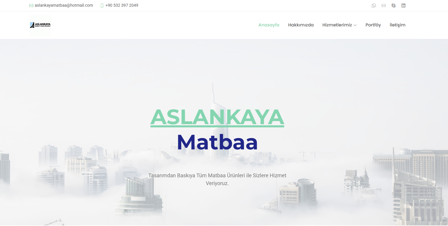 Aslankaya Matbaa website preview